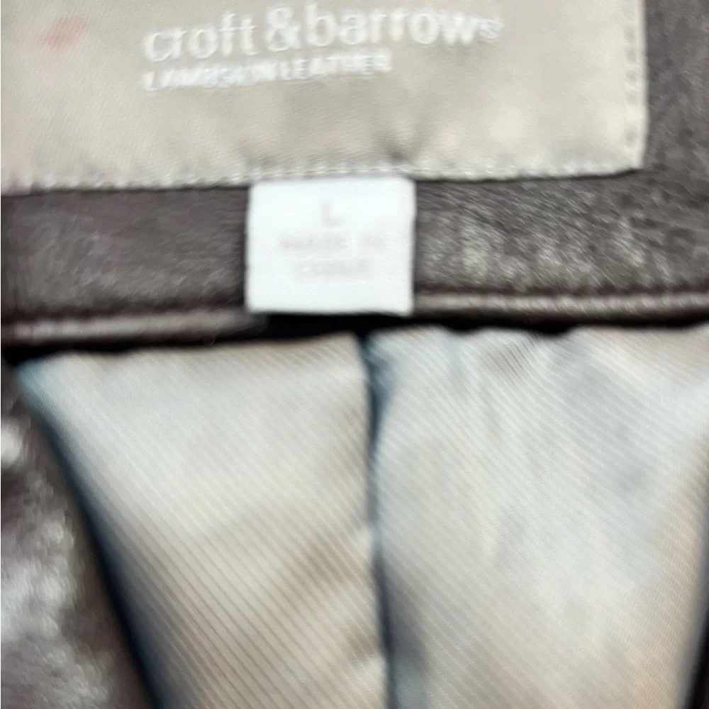Buttery Soft Brown Leather jacket blazer Croftt & Barrow light Fall - Picture 9 of 12